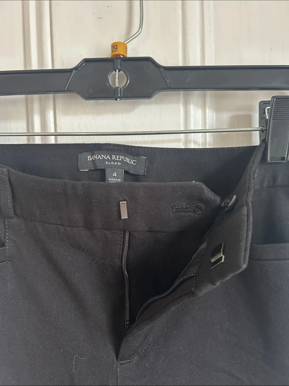 Banana Republic Black Chinos with White Side Stripe